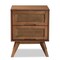 Baxton Studio Barrett Mid-Century Walnut Brown Finished Wood and Synthetic Rattan 2-Drawer Nightstand 192-11298-ZORO - alternate 8